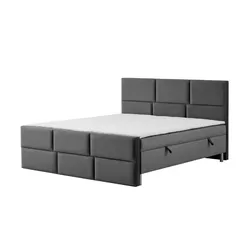 Boxbett mit Bettkasten Adria , grau , Maße (cm): B: 140 H: 110