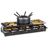 Klarstein Fonduelette XL 3-in-1 Raclettegrill Fondue Naturstein 1650W 12 Pers