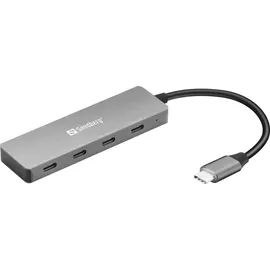 Sandberg USB-C Hub, - USB 3.1 - 4 - Grau