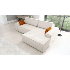 mebloland Ecksofa TOR mit Schlaffunktion. Farbe: Cream. - Beige