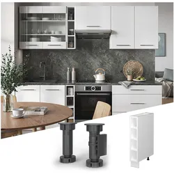 Vicco Regalunterschrank Küchenschrank Küchenmöbel Fame-Line Weiß 15 cm modern Küche Unterschrank Einbauküche Einlegeboden Küchenzeile Regal Aufbewahrung