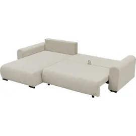 Mirjan24 Ecksofa Merkos Cord, mit Schlaffunktion und Bettkasten, Wohnlandschaft, Bettfunktion L-Form Sofa, Ottomane universell Poso 06)