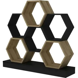 WellHome Loira Bücherregal, Länge: 120 cm, Tiefe: 29,5 cm, Breite: 109 cm