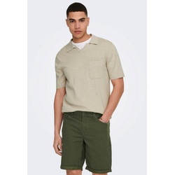 ONLY & SONS Poloshirt Einfarbiges Polo Hemd aus Baumwolle Kurzarm Shirt ONSACE 5025 in Beige beige S