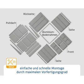 EcoStar Gerätehaus Elegant-P Typ 3 3,13 x 2,83 x 2,32 m anthrazitgrau Standardtür