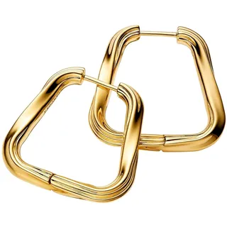 Pandora Essence Große Verdrehtes Dreieck Creolen-Ohrringe aus 14 Karat Vergoldetem Sterling Silber, 263876C00