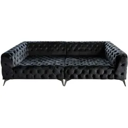 KAWOLA Big Sofa NARLA Chesterfield Sofa Velvet schwarz