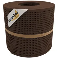 zaunzu® Sichtschutzstreifen Rille Gelocht 26 m Braun PP