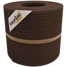 zaunzu® Sichtschutzstreifen Rille Gelocht 26 m Braun PP
