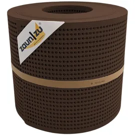 zaunzu® Sichtschutzstreifen Rille Gelocht 26 m Braun PP