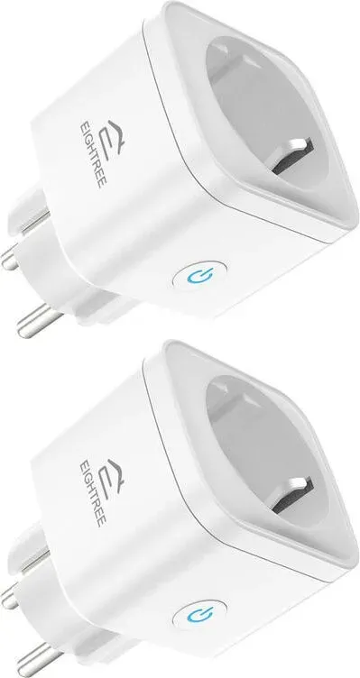 EIGHTREE WLAN Smart Steckdose, WiFi Steckdose mit Strommessung und Zeitplan, App Fernsteuerung, TÜV zertifiziert, 16A, kompatibel mit Alexa, Google Home und SmartThings, 2er Pack