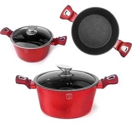 Berlinger Haus BH/1256N Metallic Line Burgundy Kasserolle in Rot mit Deckel Topf Durchmesser 20 cm