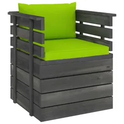 vidaXL Gartensessel mit Kissen Kiefernholz : Farbe - Hellgrün