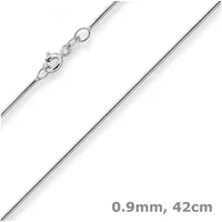 Schmuck Krone Goldkette 0,9mm Schlangenkette aus 333 Weißgold 42cm, Gold 333 silberfarben