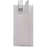 Sovie Horeca Airlaid-Besteckserviette Mailand 40x40 cm - hochwertige Einweg-Servietten extrem saugstark und stoffähnlich ideal für Hochzeit & Partys - Leinenstruktur - 100 Stück - Grau