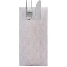 Sovie Horeca Airlaid-Besteckserviette Mailand 40x40 cm - hochwertige Einweg-Servietten extrem saugstark und stoffähnlich ideal für Hochzeit & Partys - Leinenstruktur - 100 Stück - Grau