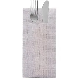 Sovie Horeca Airlaid-Besteckserviette Mailand 40x40 cm - hochwertige Einweg-Servietten extrem saugstark und stoffähnlich ideal für Hochzeit & Partys - Leinenstruktur - 100 Stück - Grau