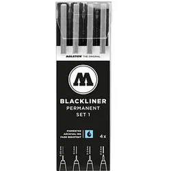 MOLOTOW BLACKLINER SET 1 Fineliner-Set schwarz, 4 St.