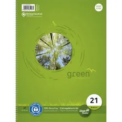 Ursus Green Notebook DIN A4 Liniert Spiralbindung Papier Grün Nicht perforiert Recycled 160 Seiten