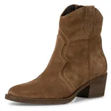 TAMARIS Damen Absatzstiefelette Leder Blockabsatz bequem; BROWN, EU 36