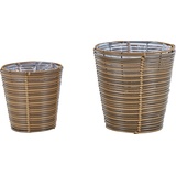 Beliani Blumenkorb 2er Set Rattan braun SARTI