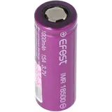 EFEST Purple IMR18500 1000mAh 3,7V Pluspol flach, ungeschützt, Abmessungen 49,8x18,3mm