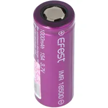 EFEST Purple IMR18500 1000mAh 3,7V Pluspol flach, ungeschützt, Abmessungen 49,8x18,3mm