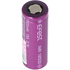 EFEST Purple IMR18500 1000mAh 3,7V Pluspol flach, ungeschützt, Abmessungen 49,8x18,3mm