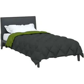 vidaXL Winterbettdecke Grün und Anthrazit 200 cm Mikrofaser