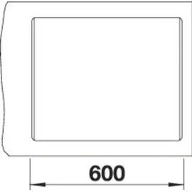 Blanco Dalago 6-F links Flächenbündig vulkangrau Handbetätigung 605 x 500 mm