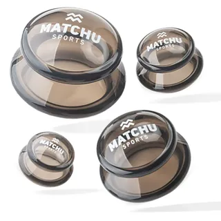Matchu Sports Schröpfen 4er Set mit Schröpfgläser aus Silikon - Massage Cupping Set - Schröpfköpfe 4 Größen