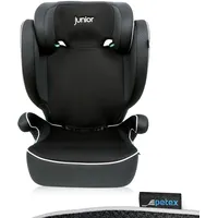 PETEX Auto-Kindersitz mit ISOFIX - Basic Plus i-Size Norm nach ECE R129 für Kinder von ca. 100-150 cm, höhenverstellbarer Kinderautositz in schwarz, 1 Stück