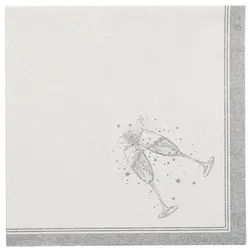 160 Servietten `ROYAL Collection` 1/4-Falz 40 cm x 40 cm silber `Festivities`