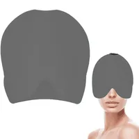 Migräne Mütze, Migräne Maske, Kühlmaske Migräne, Gel Kühlmütze Headache Relief Cap, Dehnbare Cold Therapy Schlafmaske, Maske Mütze Relief Cap für Kopfschmerzen Geschwollene Augen Stressabbau, Grau