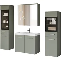 WELLTIME Badmöbel-Set »MADRIT II, Schrank mit Waschbecken, 2 Hänger,