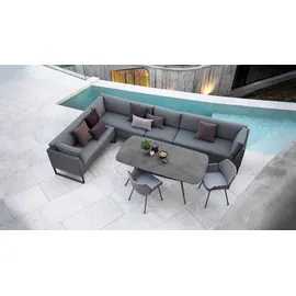 Cane-Line Gartensofa-Modul Flex 2-Sitzer rechts Aluminium Grau