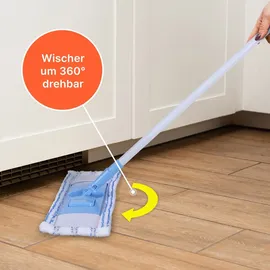 BestLivings Wischmopp mit Aluminiumstiel ausziehbar 80–130 cm Blau