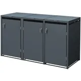 ML-Design Mülltonnenbox 3Er 240L Anthrazit 200x80x116,3 cm Stahl