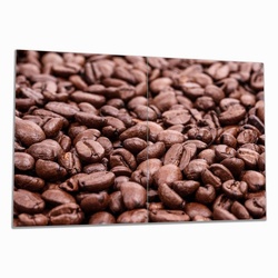 Wallario Herd-Abdeckplatte Frisch geröstete Kaffeebohnen, ESG-Sicherheitsglas, (Glasplatte, 2 tlg., inkl. 5mm Noppen), verschiedene Größen rot 80 cm x 52 cm