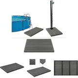 The Living Store - Bodenelement für Solardusche Poolleiter wpc - Pool- & Whirlpool-Zubehör