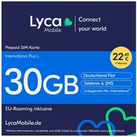 Lyca Mobile International Plus L Prepaid Smartphone Sim Karte
