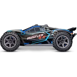 TRAXXAS RC-Auto Rustler 4WD 3CH RTR blau (67164-4-BLUE)