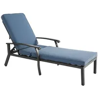 OKWISH Gartenlounge-Set Lounge-Terrassenstuhl mit Baumwollkissen, (Loungebett, 1-tlg., mit wasserdichtes Kissen), verstellbare, Aluminiumpool-Chaise Lounge Möbel blau