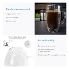 Intirilife Doppelwandiges Thermoglas Set 0,4 l 4 St.