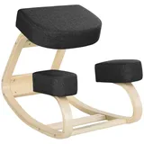 Kniestuhl, Ergonomischer Sitzhocker, Polsterhocker Für Gesunde Sitzhaltung, Birkenholz, 120 Kg Belastbar, Schwarz