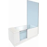 Duravit Shower + Bath Badewanne mit Tür, Nischenversion, Duschabtrennung rechts, montierte weiß