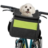ALLSOPETS Haustier Fahrradtasche für Hunde Katzen, Fahrradkorb Vorne für Kleine Hunde, Faltbar Hundetasche Hundekorb mit Sicherheitsgurt, Schnellentriegelung, Einfache Installation Schwarz