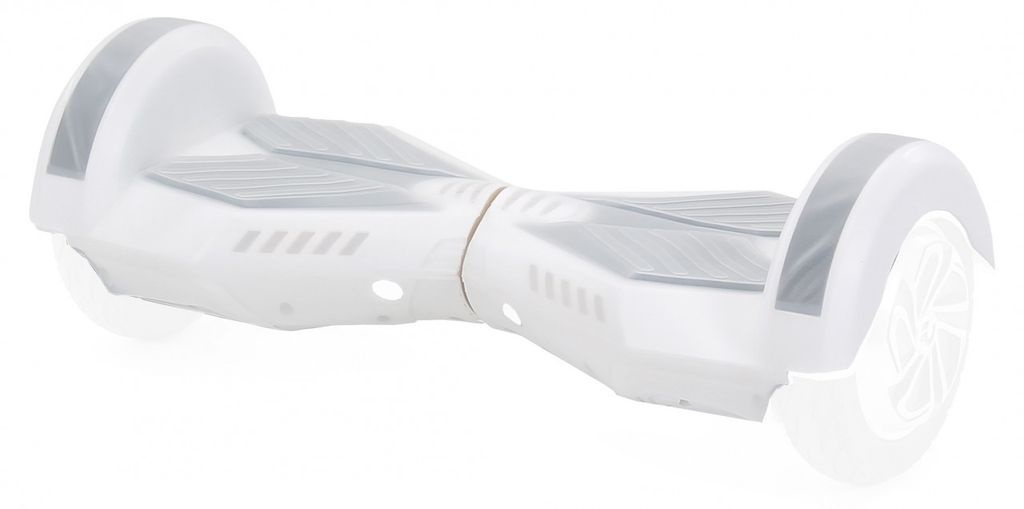 Robway Silikon Gummi-Hülle Schutzhülle Gehäuse Cover Skin für Hoverboard Scooter (Weiß 8 Zoll)