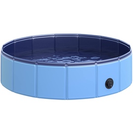 PawHut Hundebadewanne mit Wasserablassventil blau 80 x 20 cm