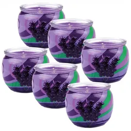 HS Candle Duftkerze Motiv 6er Pack 22 Std. lila